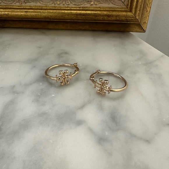 Tory Burch Gold Hoop Earrings - Picture 1 of 6